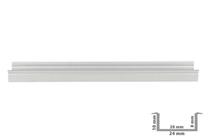 Eurocali Profilo Angolare In Alluminio Per Strisce LED - 2mt, Grigio, Schermatura Opaca, Larghezza Max 12.1mm (19x19mm) - 5