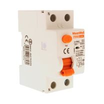 MeanWell RCCB Interruttore Differenziale Puro Tipo AC 1P+N 2M 6000A 30mA 25A AC 230V IP20 IEC61008-1