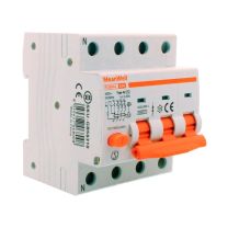 MeanWell RCBO Interruttore Magnetotermico Differenziale Tipo AC Curva C 3P+N 4M 6000A 30mA C10A AC 400V IP20 IEC61009-1