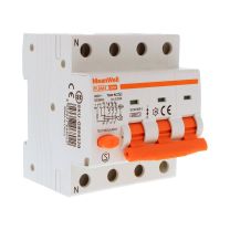 MeanWell RCBO Interruttore Magnetotermico Differenziale Tipo AC Curva C 3P+N 4M 6000A 30mA C20A AC 400V IP20 IEC61009-1