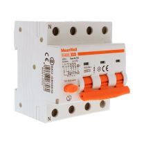 MeanWell RCBO Interruttore Magnetotermico Differenziale Tipo AC Curva C 3P+N 4M 6000A 300mA C10A AC 400V IP20 IEC61009-1