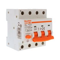 MeanWell RCBO Interruttore Magnetotermico Differenziale Tipo AC Curva C 3P+N 4M 6000A 300mA C16A AC 400V IP20 IEC61009-1