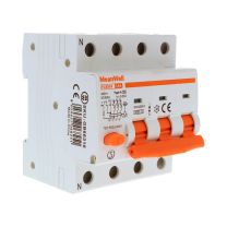 MeanWell RCBO Interruttore Magnetotermico Differenziale Tipo A Curva C 3P+N 4M 6000A 30mA C16A AC 400V IP20 IEC61009-1