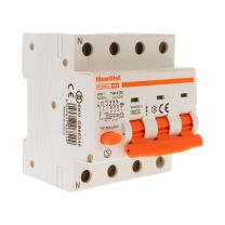MeanWell RCBO Interruttore Magnetotermico Differenziale Tipo A Curva C 3P+N 4M 6000A 30mA C40A AC 400V IP20 IEC61009-1