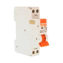 MeanWell RCBO Interruttore Magnetotermico Differenziale Tipo A Curva C 1P+N 1M 6000A 30mA C6A AC 230V IP20 IEC61009-1