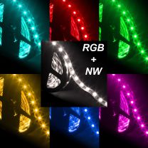 Strip LED RGB + NW 5050 60 LED/m 24V IP33 17,6W/m bobina 5m