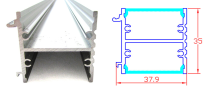 Profilo Alluminio sezione H 2 DIR 1 Metro PLE2001 per strip LED